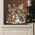 Christmas Reindeer & Snowman Wall Decal – Cozy Winter Woodland Scene