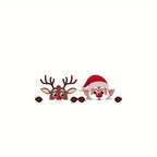 Peeking Santa & Reindeer Christmas Car Window Decals – 1 or 2 Pack