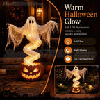 Swirling Light-Up Ghost & Pumpkin Halloween Yard Lamp 👻🎃