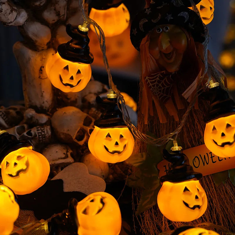 Glowing Pumpkin String Lights – Halloween Jack-O’-Lanterns 🎃
