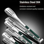 7/9/11Inch  Anti-Slip 304Stainless Steel Kitchen Food Tongs Bread Seng Clip Barbecue Cooking Accessories
