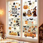 6-Sheet Halloween Window Cling Set – Ghosts, Pumpkins & Trick-or-Treat Decor