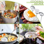 3 pcs, Anti-Scald Wok Spatula, Ladle and Large Slotted Spoon, Stainless Steel Wok Utensils All Metal, Utensils Skimmer Ladle Tool Set for Steel Cooking Baking, Dishwasher Safe, 15in, Kitchen Utensils, for Home, Canteen and Re