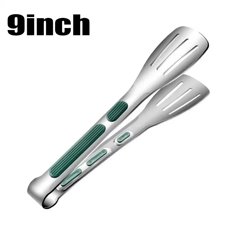 7/9/11Inch  Anti-Slip 304Stainless Steel Kitchen Food Tongs Bread Seng Clip Barbecue Cooking Accessories