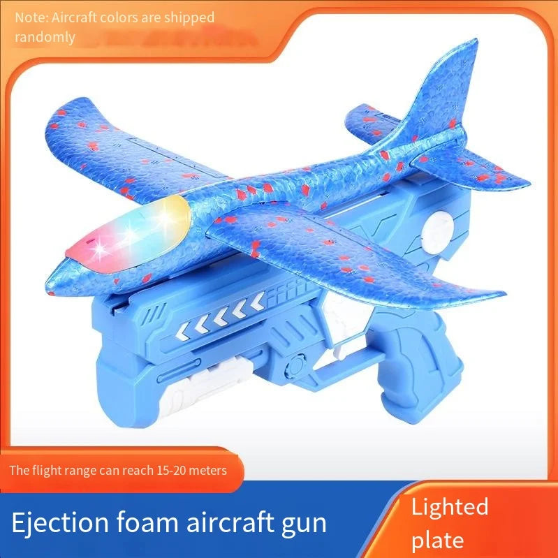 Foam Airplane Launcher Toy – Handheld Plane Blaster with Light-Up Options