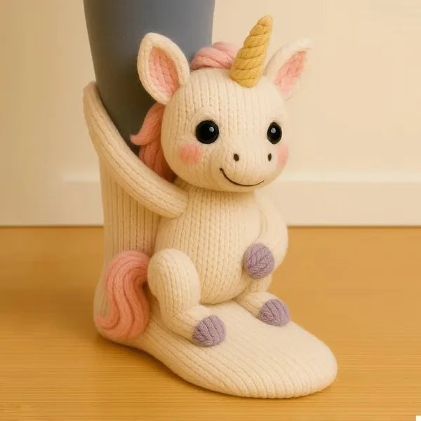3D Animal Hug Socks – Cozy Fleece Critter Socks 🐾