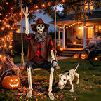 36" Posable Cowboy Skeleton & Dog Halloween Yard Decor 💀🐶🤠