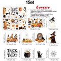 6-Sheet Halloween Window Cling Set – Ghosts, Pumpkins & Trick-or-Treat Decor