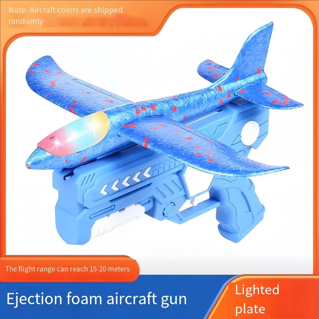 Foam Airplane Launcher Toy – Handheld Plane Blaster with Light-Up Options