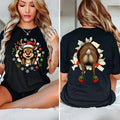 Christmas Reindeer Print T-shirt Women Harajuku Sleeve Casual Clothing Street Tops Tees Funny Xmas Aesthetic Clothes Gifts