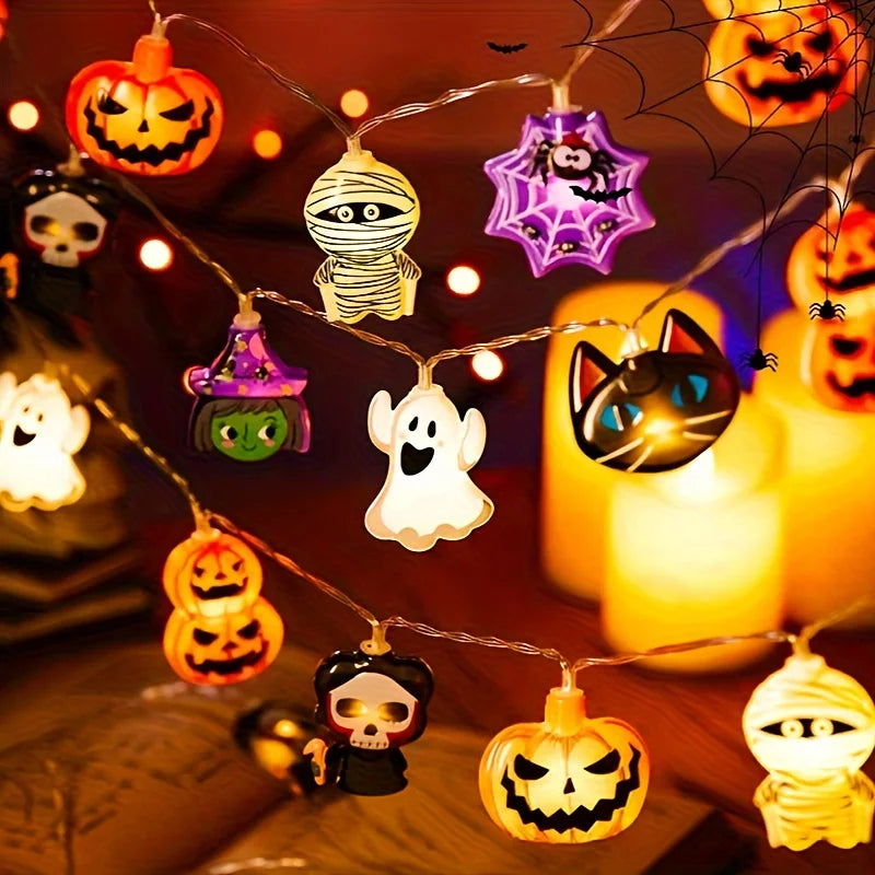 Halloween Character String Lights – Pumpkin, Ghost & More 🎃