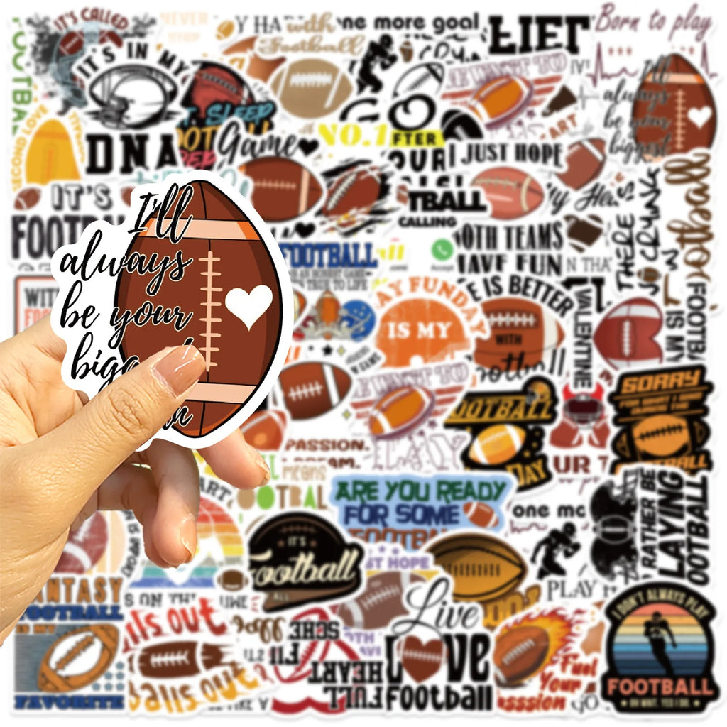 50-Piece Football Sticker Pack – Waterproof Vinyl Decals for Water Bottles, Laptops & More