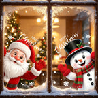 Peeking Santa & Snowman Christmas Window Clings – 2-Piece Holiday Set