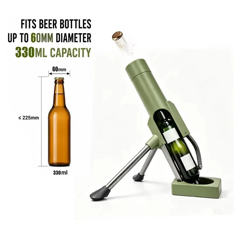 Mortar Bottle Opener – Military-Style Beer Cap Launcher & Party Gadget