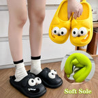 Funny Big-Eyed Monster Slippers – Cartoon Slip-On House Shoes