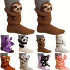 3D Animal Hug Socks – Cozy Fleece Critter Socks 🐾