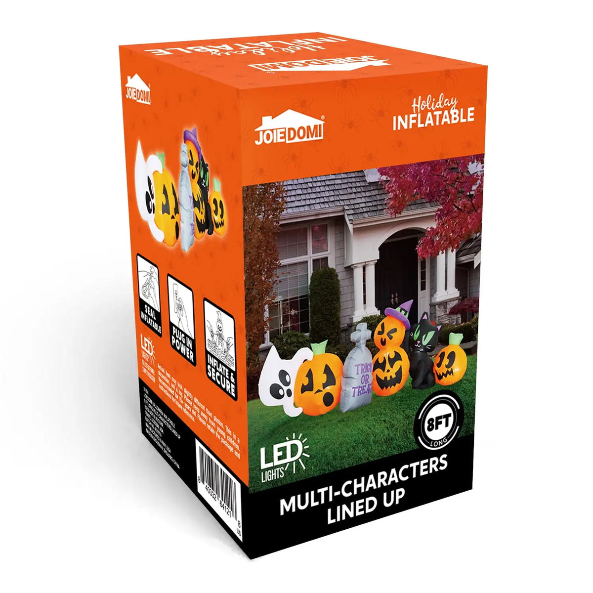 8-Foot Light-Up Halloween Pumpkin & Ghost Yard Inflatable 🎃👻