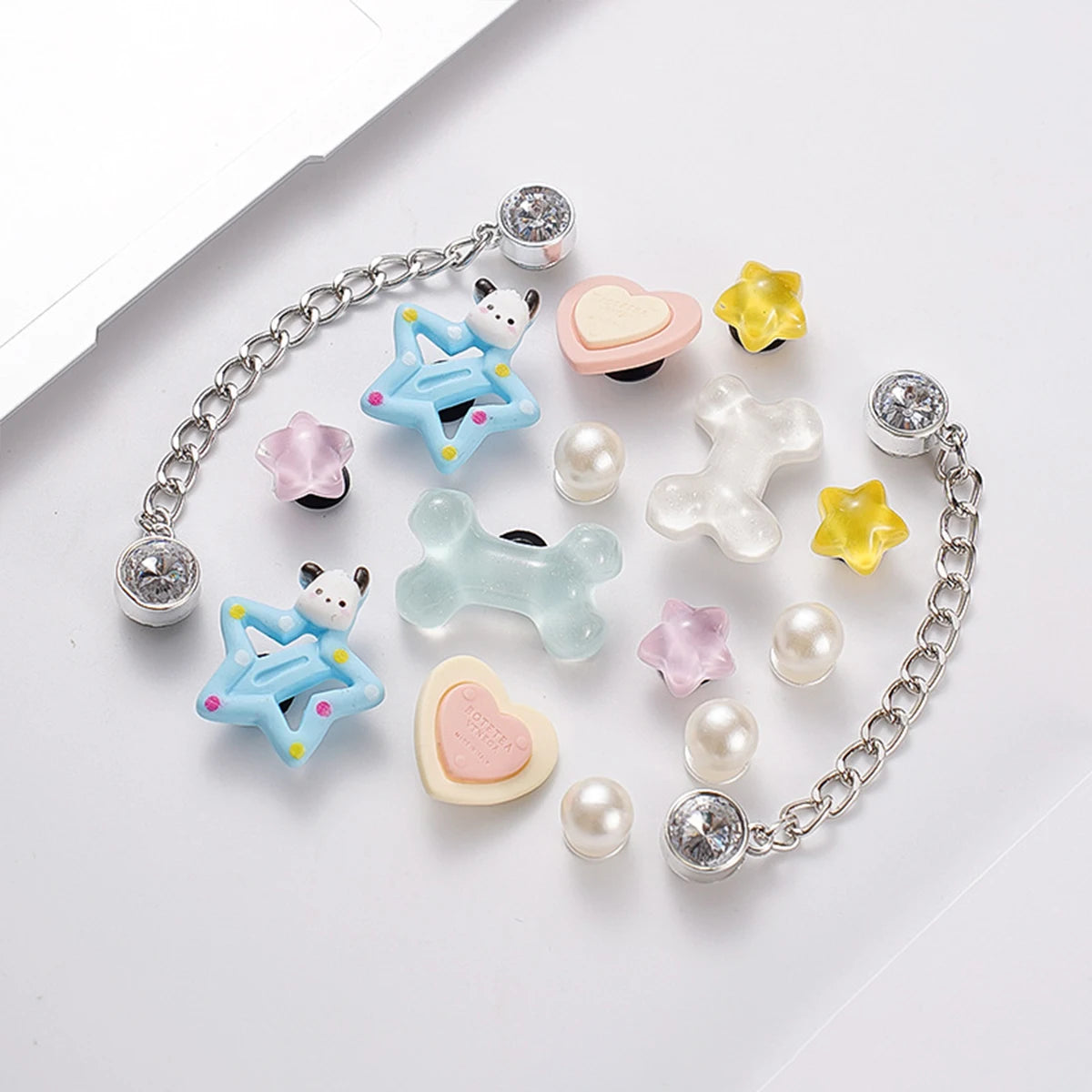 Pearl & Rhinestone Shoe Charm Sets – Glam Clog Accessories with Chains, Butterflies & Flowers