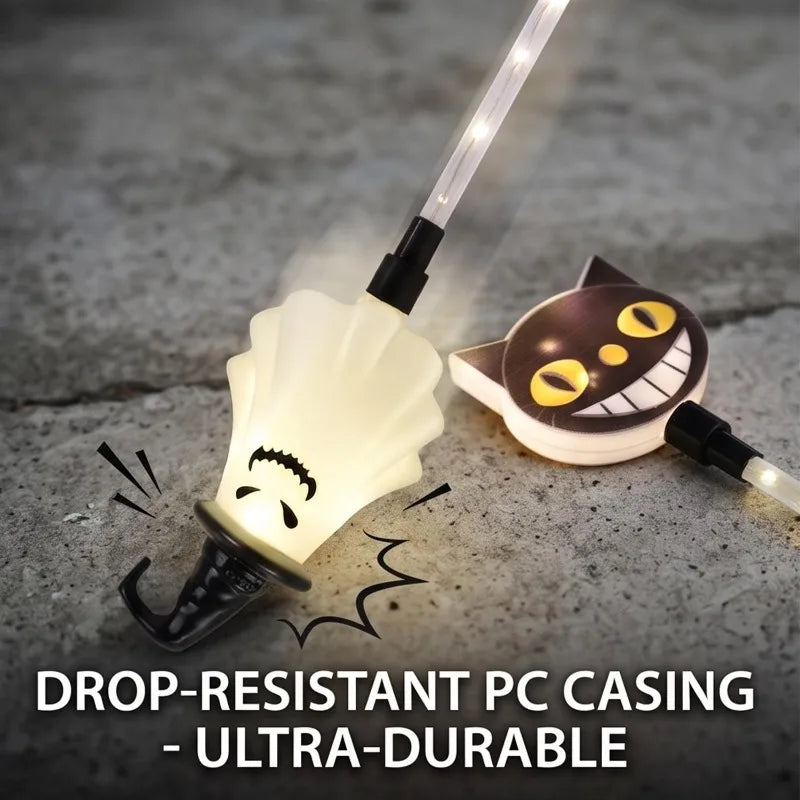 LED Halloween Light-Up Wands – Pumpkin, Ghost, Skull & Black Cat 🎃👻