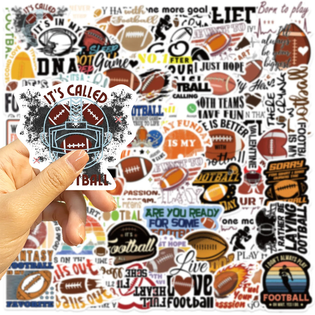50-Piece Football Sticker Pack – Waterproof Vinyl Decals for Water Bottles, Laptops & More