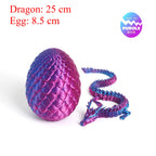 3D Printed Dragon Egg with Articulated Dragon – Flexible Fantasy Figurine & Fidget Toy