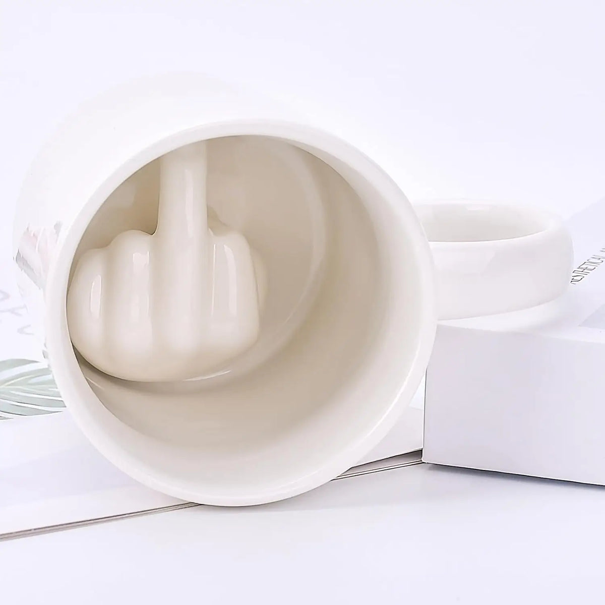 Middle Finger Coffee Mug – Funny Hidden Surprise Ceramic Cup (11 oz)
