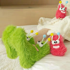 Funny Fuzzy Monster Socks – Crazy-Eyed Plush Winter Socks