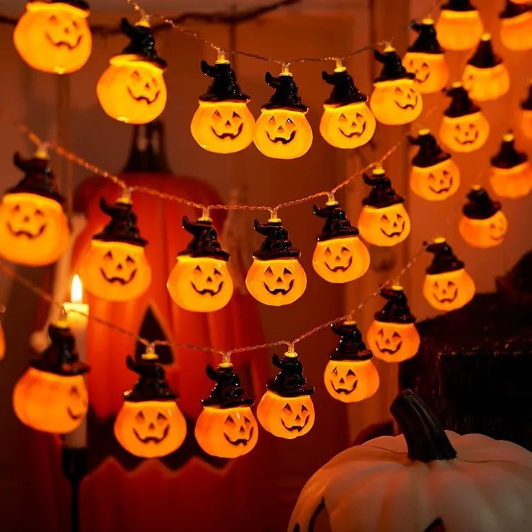 Glowing Pumpkin String Lights – Halloween Jack-O’-Lanterns 🎃