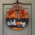 Fall Welcome Door Hanger – Pumpkin & Autumn Leaves 🍂🎃
