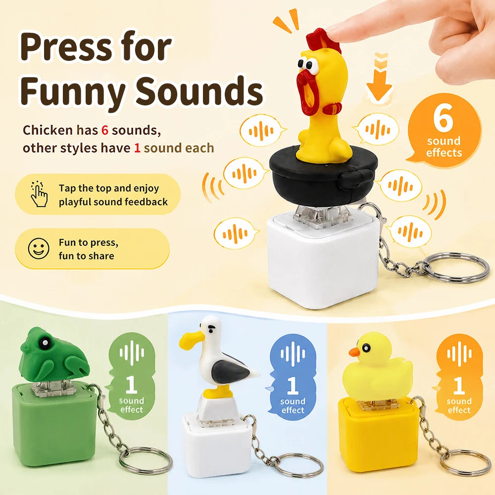 Screaming Animal Keychain – Funny Sound & Light Fidget Gadget