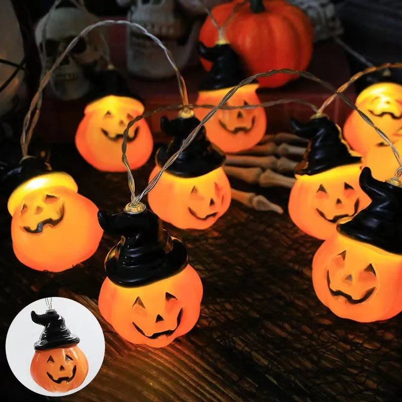 Glowing Pumpkin String Lights – Halloween Jack-O’-Lanterns 🎃