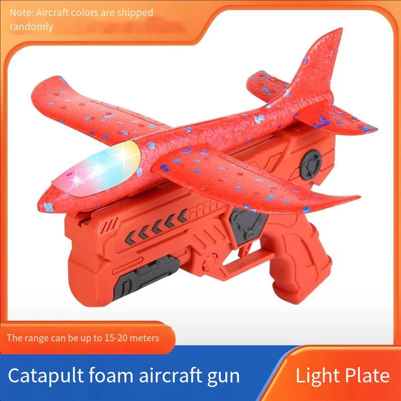 Foam Airplane Launcher Toy – Handheld Plane Blaster with Light-Up Options