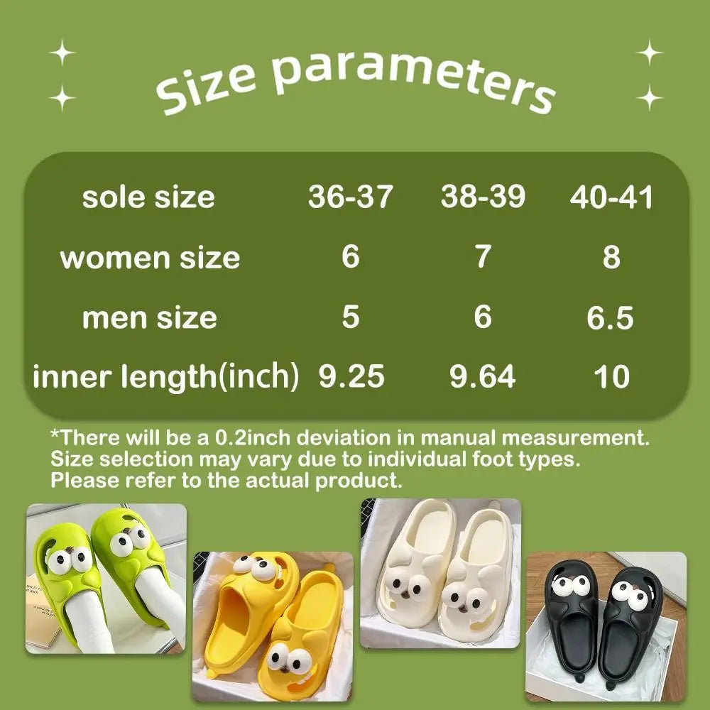 Funny Big-Eyed Monster Slippers – Cartoon Slip-On House Shoes