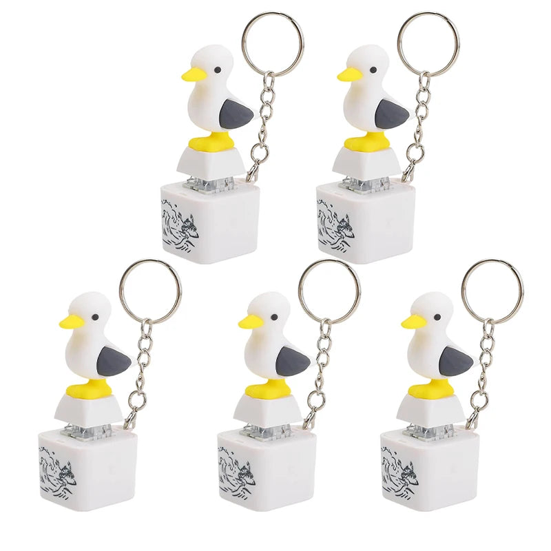 Screaming Seagull & Duck Keychain – Funny Light-Up Sound Gadget