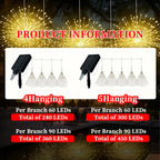 Hanging Solar Firework Lights – Outdoor LED Garden Decorations (4 or 5 Pack)
