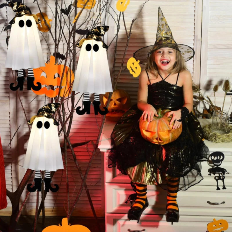 Light-Up Hanging Witch Ghosts – Halloween Decorations 👻