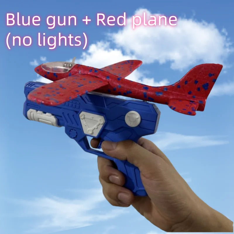 Foam Airplane Launcher Toy – Handheld Plane Blaster with Light-Up Options