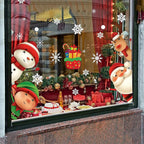Christmas Window Clings – Santa, Reindeer & Snowflake Decorations (2-Piece Set)