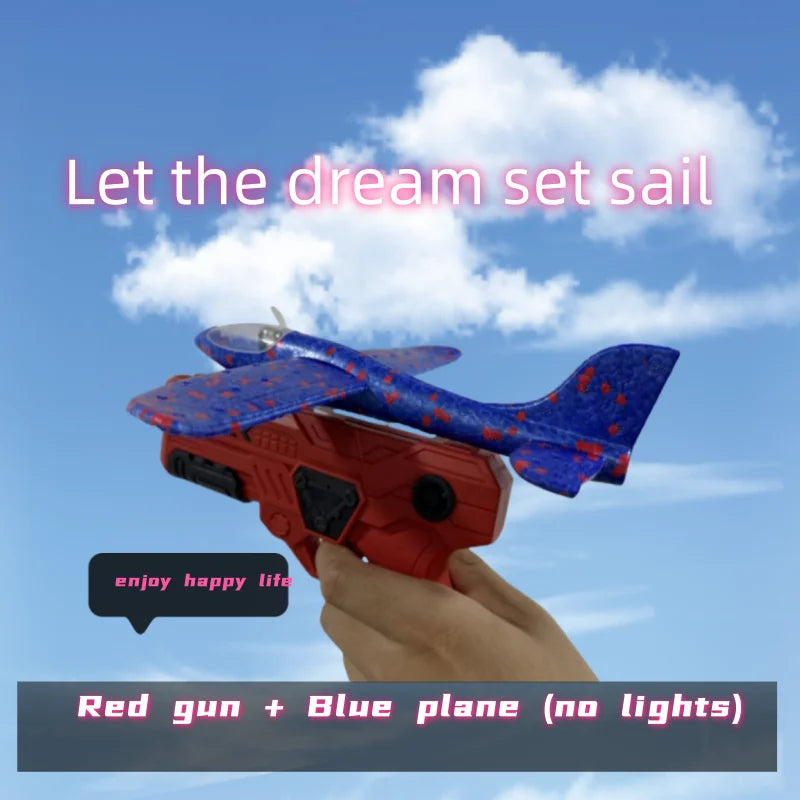 Foam Airplane Launcher Toy – Handheld Plane Blaster with Light-Up Options
