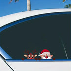 Peeking Santa & Reindeer Christmas Car Window Decals – 1 or 2 Pack