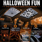 Halloween Sunroof Shadow Decal – Spooky Spider Web & Bat Designs
