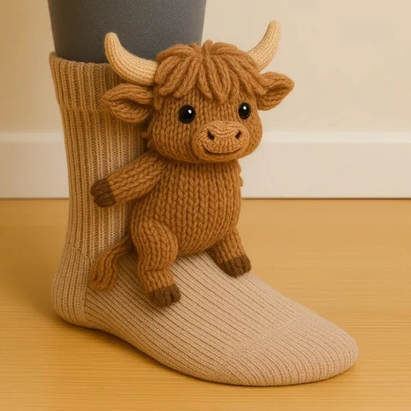 3D Animal Hug Socks – Cozy Fleece Critter Socks 🐾