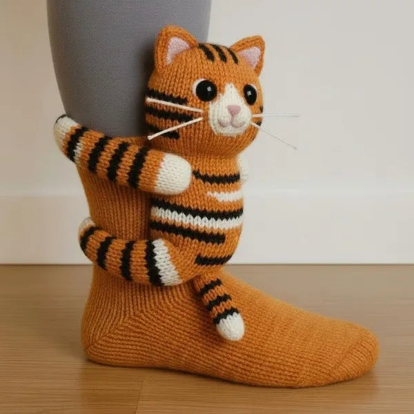 3D Animal Hug Socks – Cozy Fleece Critter Socks 🐾