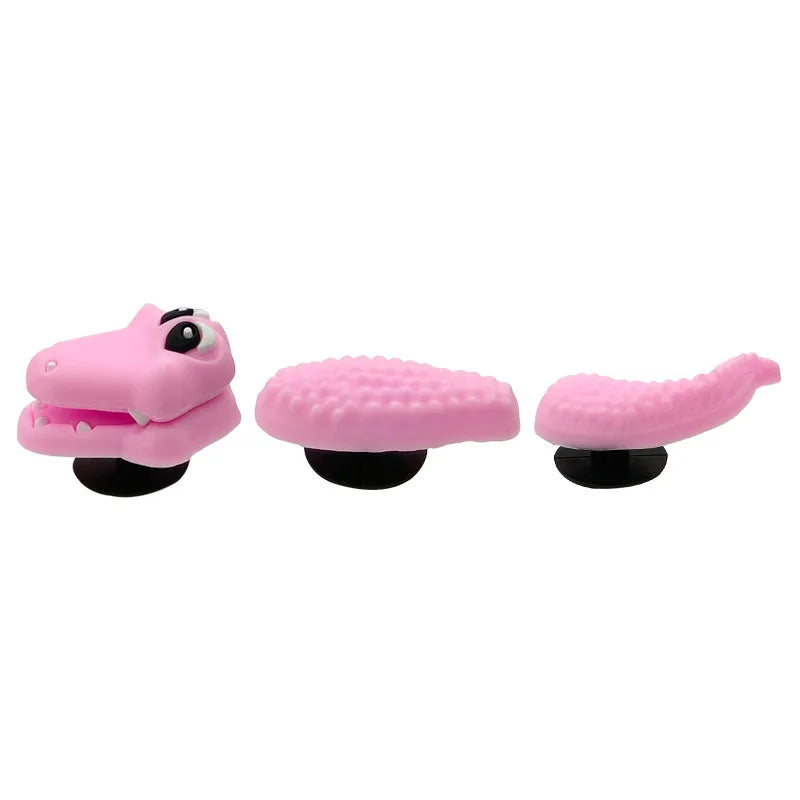 3D Dragon & Crocodile Shoe Charms – Funny Crawling Creature Clog Decorations