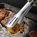7/9/11Inch  Anti-Slip 304Stainless Steel Kitchen Food Tongs Bread Seng Clip Barbecue Cooking Accessories
