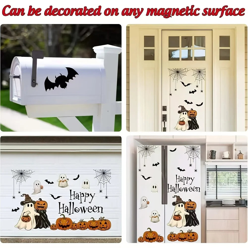 Halloween Garage Door Decoration Set – Ghosts, Pumpkins & Spooky Decals