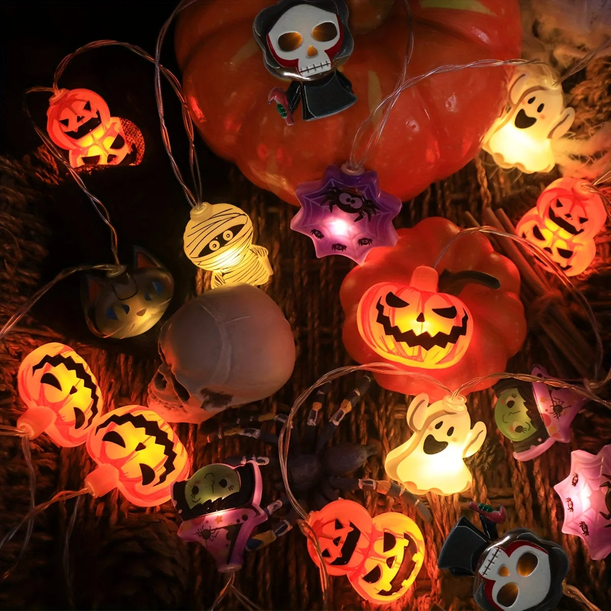 Halloween Character String Lights – Pumpkin, Ghost & More 🎃