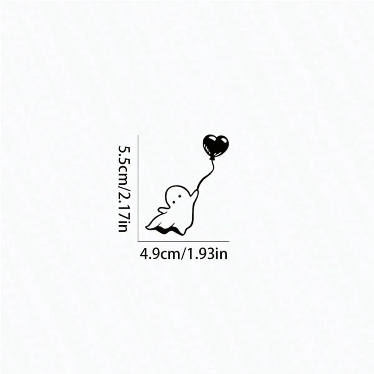 Cute Ghost & Heart Balloon Halloween Car Decal
