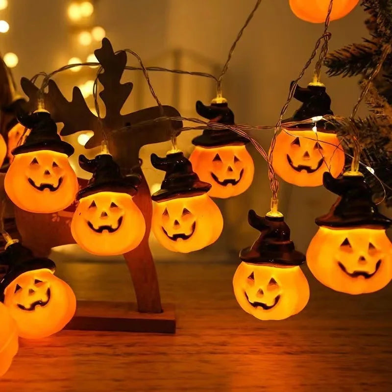 Glowing Pumpkin String Lights – Halloween Jack-O’-Lanterns 🎃