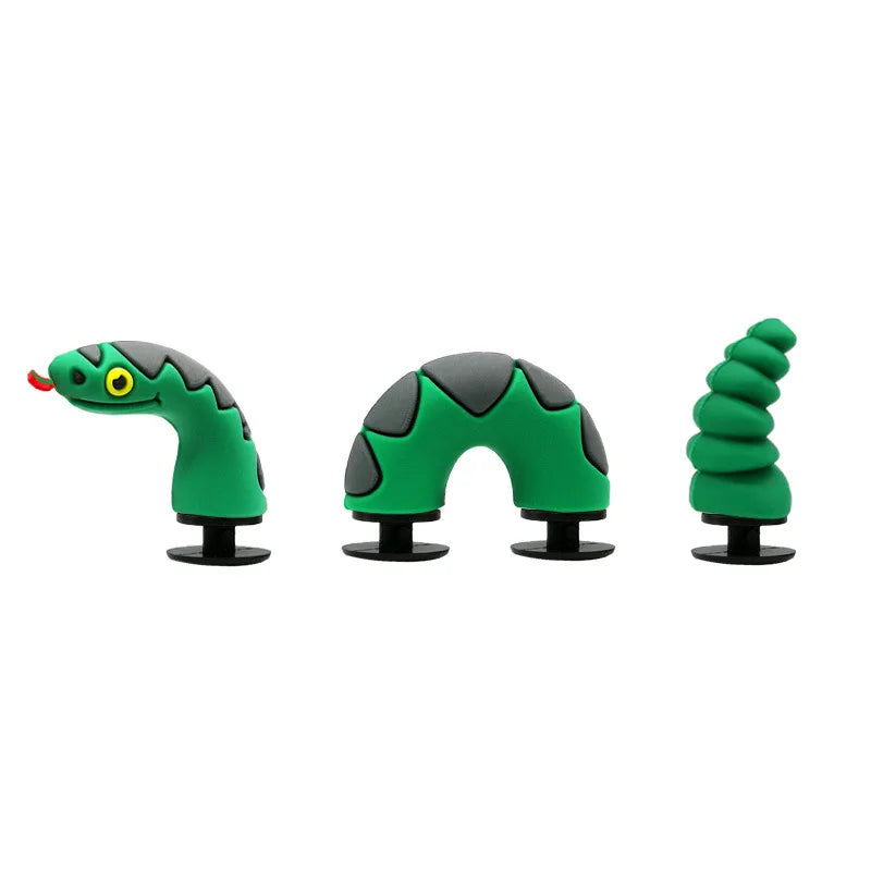 3D Dragon & Crocodile Shoe Charms – Funny Crawling Creature Clog Decorations